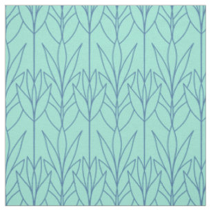 Aquamarine elegante natürliche nahtlose Blattmuste Stoff
