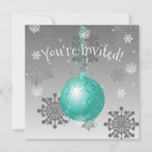 Aquamarine Extravagante Weihnachtsfeier Einladung