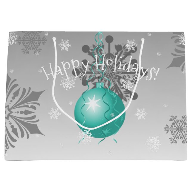 Aquamarine Extravagante Weihnachtsgeschenktasche Große Geschenktüte (Vorderseite)