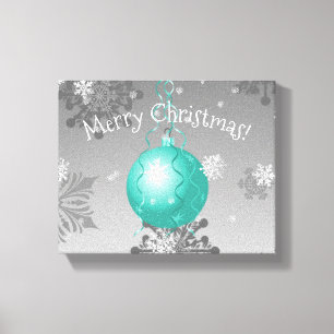 Aquamarine Extravagante Weihnachtsschmuck Leinwand