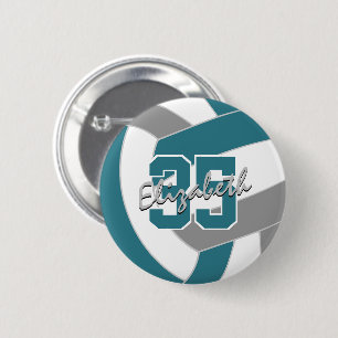 aquamarine Farben für das graue Volleyballteam Button