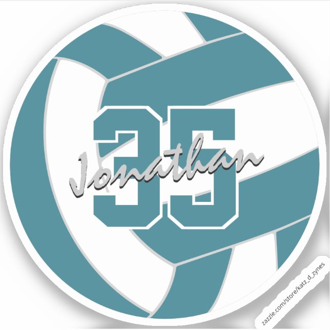aquamarine Farben für die Volleyballmannschaft Aufkleber (Vorderseite)
