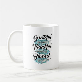 aquamarine Federn dankbar dankbar, gesegnet Piloti Kaffeetasse