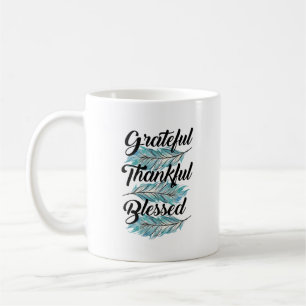 aquamarine Federn dankbar dankbar, gesegnet Piloti Kaffeetasse