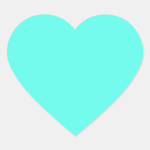 Aquamarine    (feste Farbe)  Herz-Aufkleber