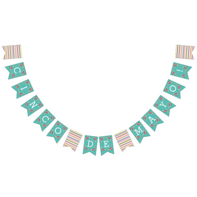 Aquamarine Fiesta Floral Cinco de Mayo Banner (Alle)