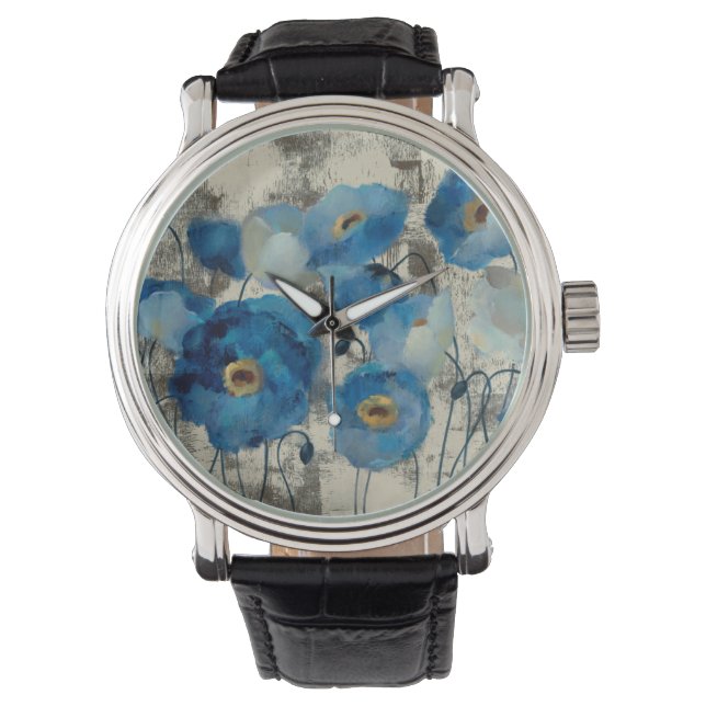 Aquamarine Floral Armbanduhr (Vorderseite)