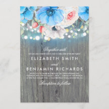 Aquamarine florale Rustikale Lichter Hochzeit