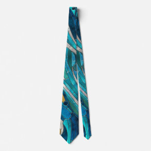Aquamarine Fluss Abstrakt Mosaik Kunst, Dichtung u Krawatte