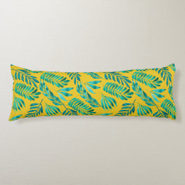 Aquamarine Foliage-Blätter aus Gold Stilvolle Bett Seitenschläferkissen