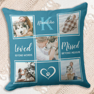 Aquamarine FotoCollage zur Aufbewahrung von Hunden Kissen