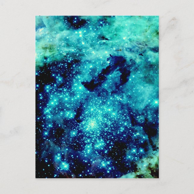 Aquamarine Galaxie Postkarte (Vorderseite)