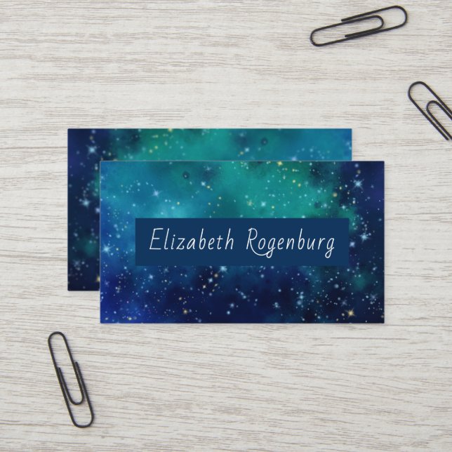Aquamarine Galaxy-Visitenkarte Visitenkarte (Vorderseite/Rückseite Beispiel)