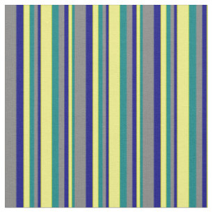 Aquamarine, gelbe, blaue und graufarbene Linien Stoff