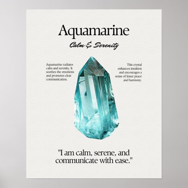 Aquamarine Gem Crystal Poster (Vorne)