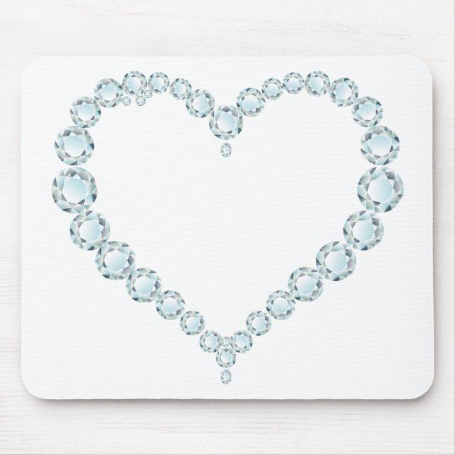 Aquamarine Gem Heart Mousepad (Vorne)