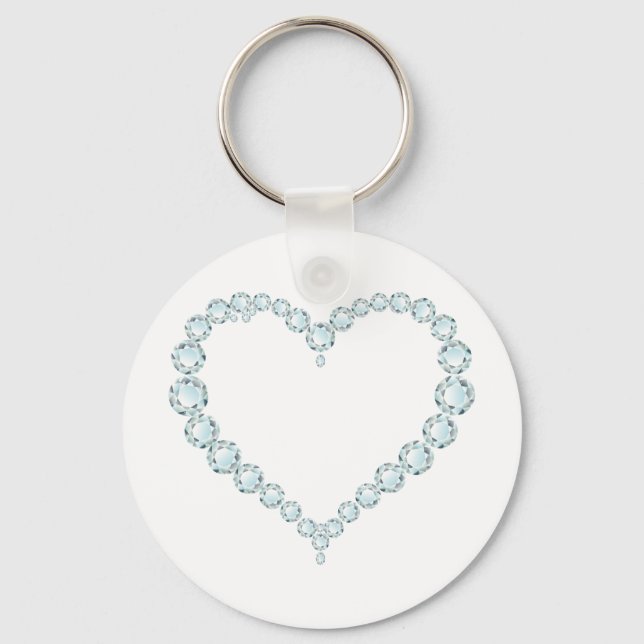Aquamarine Gem Heart Schlüsselanhänger (Vorderseite)
