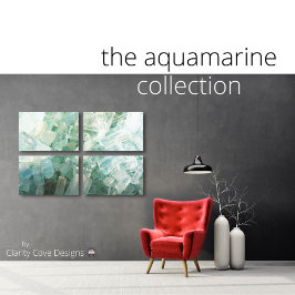 Aquamarine Gemstone Crystal Stretched Leinwand