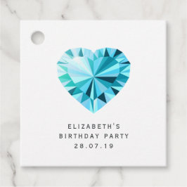 Aquamarine Gemstone Damask Geschenkanhänger