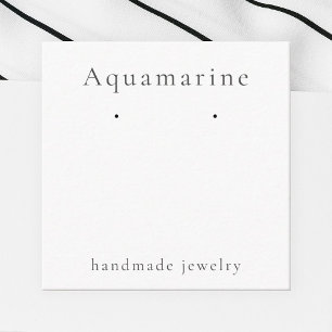 Aquamarine Gemstone Earring Juwelier Display Card Begleitkarte