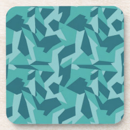 Aquamarine geometrische Camouflage Kunststoff-Unte Getränkeuntersetzer