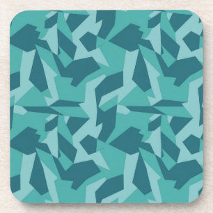 Aquamarine geometrische Camouflage Kunststoff-Unte Getränkeuntersetzer