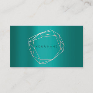 Aquamarine geometrische Golden Poligonal Frame Geo Visitenkarte