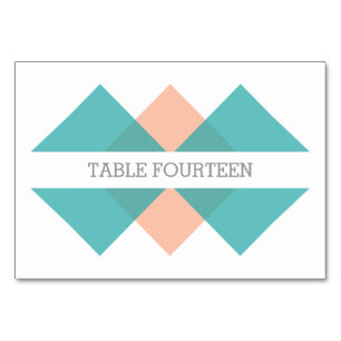 Aquamarine geometrische Triad-Tafel Tischnummer