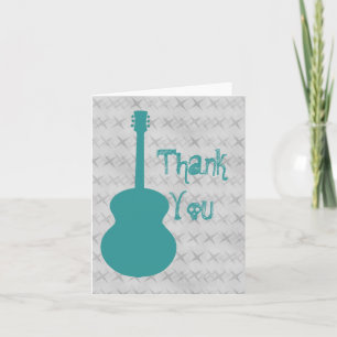 Aquamarine Gitarre Grunge Dankeschön Karte