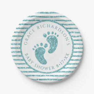 Aquamarine Glitzer Baby Feet Paper Teller   Person
