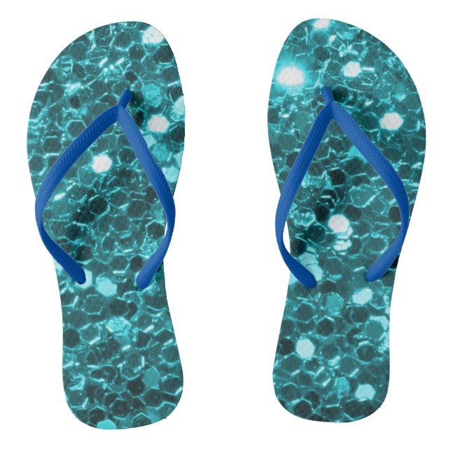 Aquamarine Glitzer-Flip-Flops Flip Flops (Fußbett)