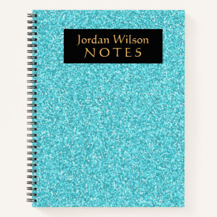 Aquamarine Glitzer SpiralNotebook Notizbuch