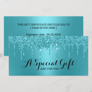 Aquamarine Glitzer Tropfen Salon & Wellness-Center