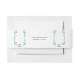 Aquamarine Glocken-Scrollwork-Hochzeit Einladungsbanderole