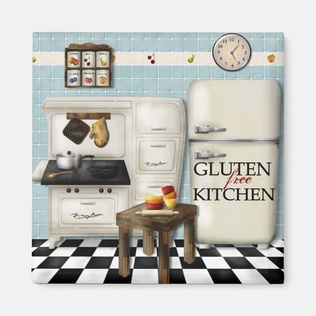 Aquamarine glutenfreie Küche Magnet (Vorne)
