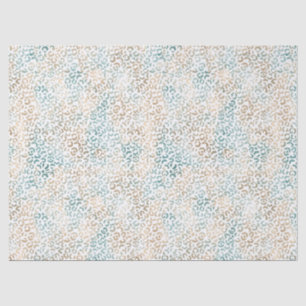 Aquamarine Gold Leopard Print Seidenpapier