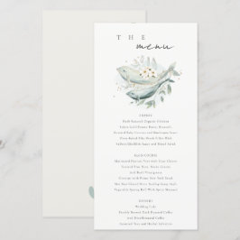 Aquamarine Gold Underwater Floral Fish Wedding Car Dankeskarte