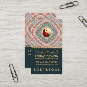 Aquamarine Gold Yin Yang Energy Healthology Visitenkarte