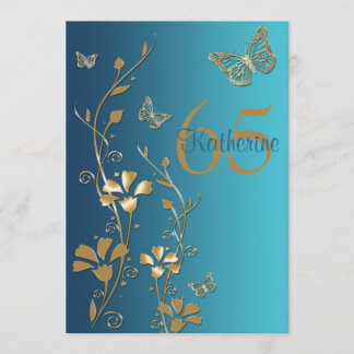 Aquamarine, GoldBlumen u. Einladung der