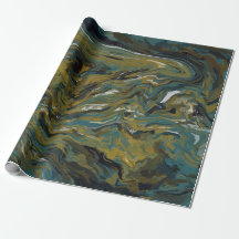 Aquamarine, goldene, weiße und schwarze Öle