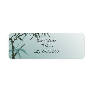 Aquamarine Gradient Natural Bamboo Rücksendeadress