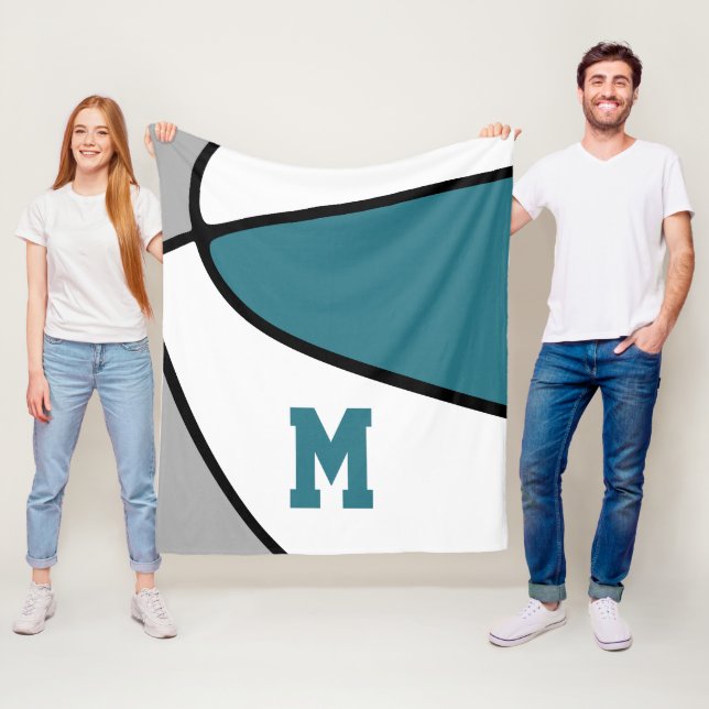 aquamarine graue Basketballmannschaft in sportlich Fleecedecke (Beispiel)