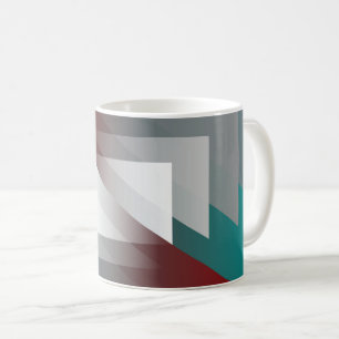 Aquamarine graue Dreiecke auf Bordeaux Kaffeetasse