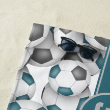 Aquamarine graue Fußballmuster Kinderspielzahl