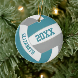 aquamarine graue Mannschaftsfarben Keepsake-Volley Keramik Ornament