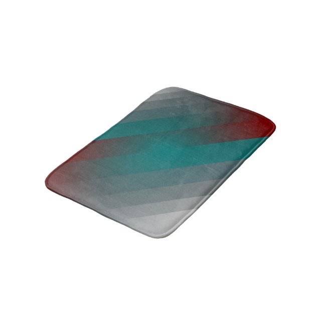 aquamarine graue Streifen Badematte (Schrägansicht)