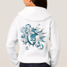 aquamarine graue Volleyballs Girls Jersey Nummer