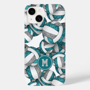 Aquamarine Graumädchen färben Volleyballs gemuster Case-Mate iPhone 14 Hülle