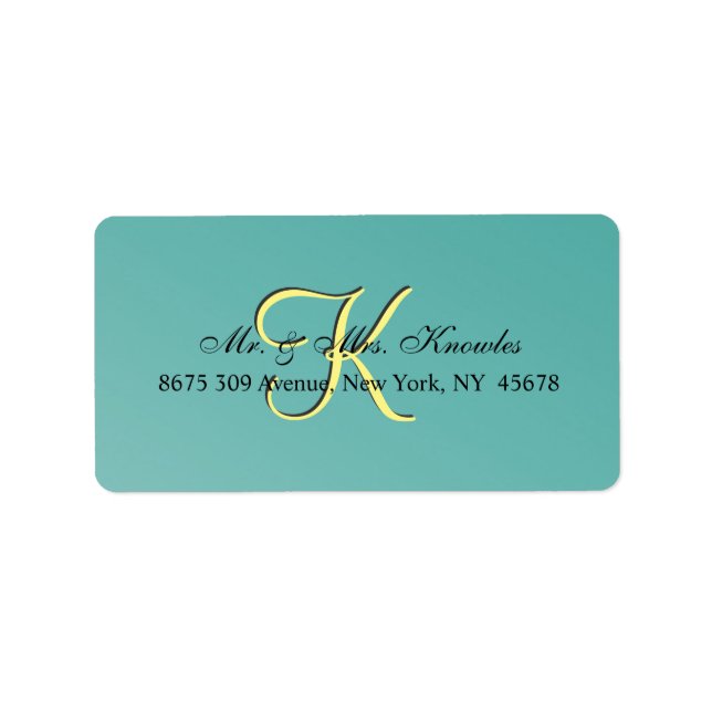 Aquamarine Green Fun Fab Hochzeit Adressaufkleber (Vorne)