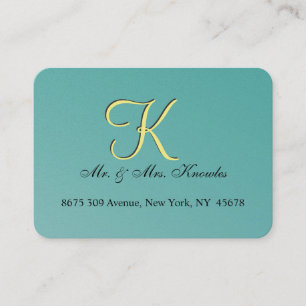Aquamarine Green Fun Fab Hochzeit Visitenkarte